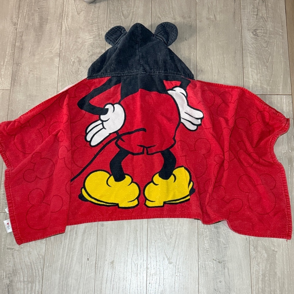 Disney Kids Towel Red and Black Hooded Cape